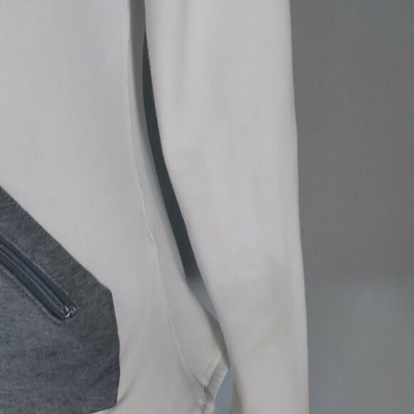 Nike hoodie sweatshirt sweater women's large white gray Dri-FIT long sleeve Flaw - Picture 6 of 11